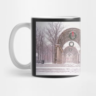 Christopher Columbus Trellis Snowy Day Boston MA Mug